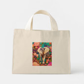 Mini Tote Bag Éléphant-zèbre graphique (Dos)