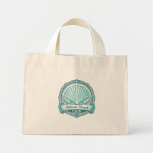 Mini Tote Bag Emblème côtier d'Atlantic Beach FL coquillage