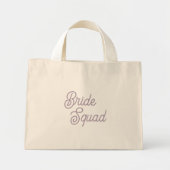 Mini Tote Bag Équipe de mariée écriture stylisée mauve (Devant)