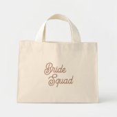 Mini Tote Bag Équipe de mariée écriture stylisée Mocha (Devant)