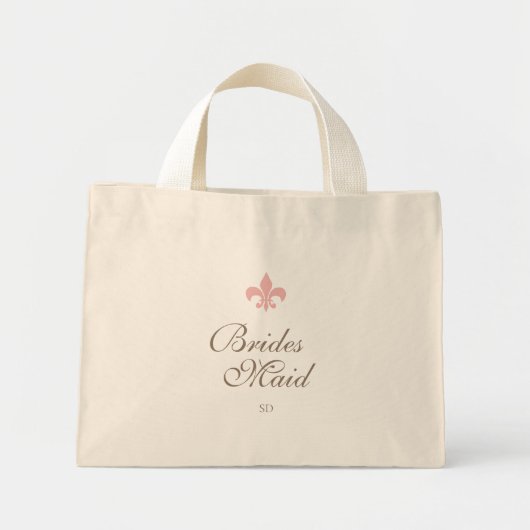 Mini Tote Bag Fleur de Lis Bridesmaid (Devant)