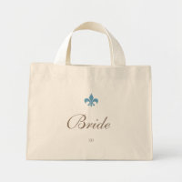Fleur de Lis Mariée bleu français Monogramme initi