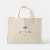 Mini Tote Bag Fleur de Lis Meilleur Homme Monogramme initial (Dos)