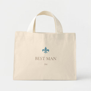 Mini Tote Bag Fleur de Lis Meilleur Homme Monogramme initial
