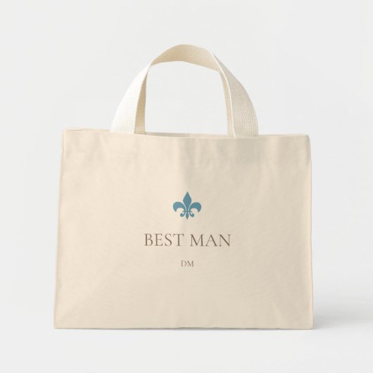 Mini Tote Bag Fleur de Lis Meilleur Homme Monogramme initial (Devant)