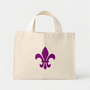 Mini Tote Bag Fleur de Lis Violet