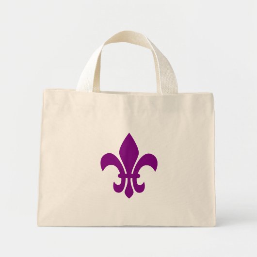 Mini Tote Bag Fleur de Lis Violet (Devant)