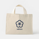 Mini Tote Bag Fleur de Sakura bleu marine (Dos)