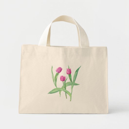 Mini Tote Bag fleurs (Devant)