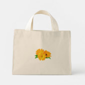 Mini Tote Bag Fleurs Calendula arrangées (Dos)