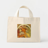 Mini Tote Bag fleurs mucha (Devant)