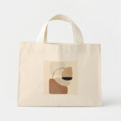 Mini Tote Bag Formes Abstraites neutres | Art Moderne Minimal (Devant)