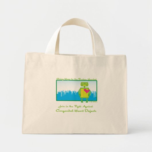 Mini Tote Bag Fourre-tout HeartBot (Devant)