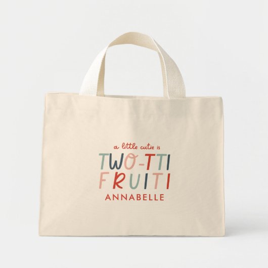 Mini Tote Bag Fruit de 2e anniversaire rouge été fête des enfant (Devant)
