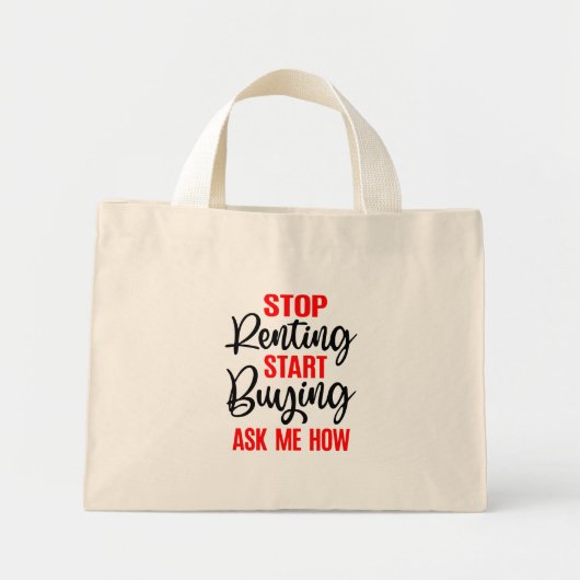 Mini Tote Bag Funny Immobilier Agent Maison-cadeau Broker Realto (Devant)