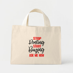 Mini Tote Bag Funny Real Estate Agent, courtier-cadeau Maison Re