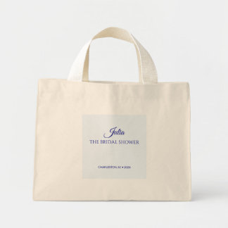Mini Tote Bag Futur Madame Chic Poudre Bleue Minimaliste Script