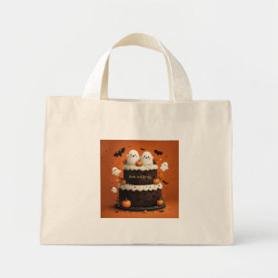 Mini Tote Bag Gâteau au Chocolat de Fantôme Mignon Sucré et Effr