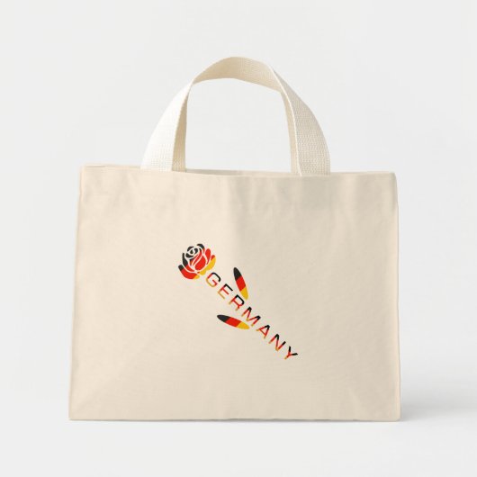 Mini Tote Bag German Flag Rose (Devant)