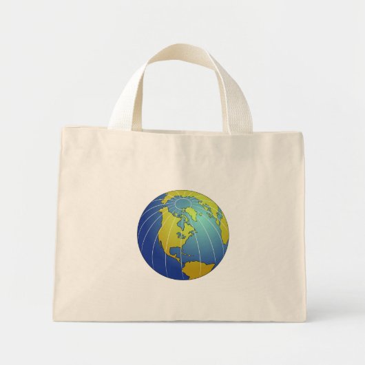 Mini Tote Bag Globe terrestre (Devant)