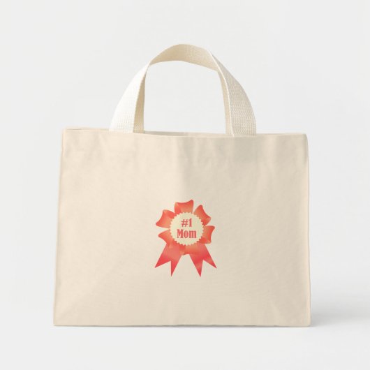 Mini Tote Bag Gratitude Numéro Une maman lauréat du prix ruban (Devant)
