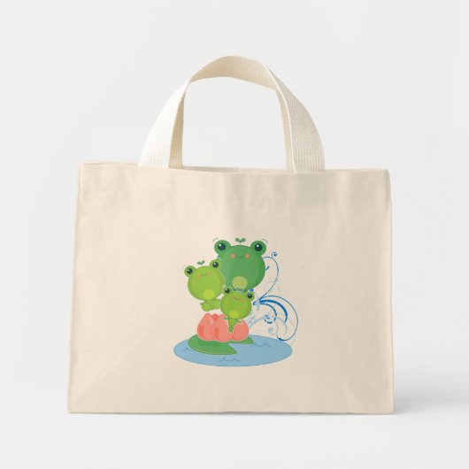 Mini Tote Bag Grenouilles joyeuses (Devant)