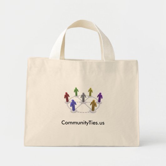 Mini Tote Bag High Res commties_logo, CommunityTies.us (Devant)