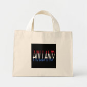 Mini Tote Bag Hollande superposée sur Pays-Bas Flag sur bk ttcn (Devant)