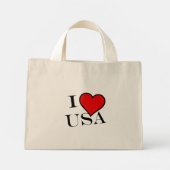 Mini Tote Bag I Heart USA bk tcnt (Dos)