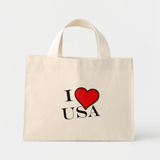 Mini Tote Bag I Heart USA bk tcnt (Devant)