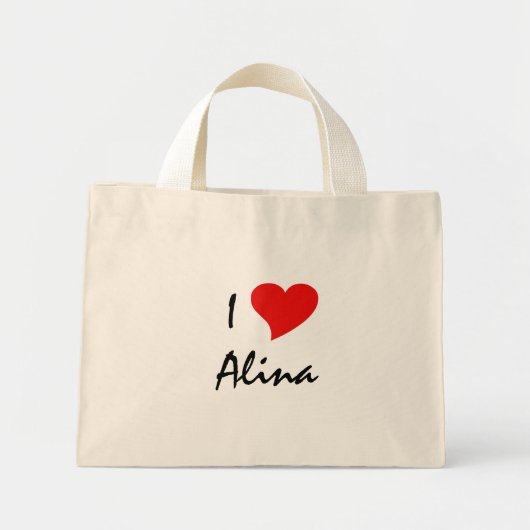 Mini Tote Bag I Love Alina I (Devant)