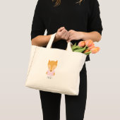 Mini Tote Bag Illustration Cute Fox - Personnalisable (Devant (produit))
