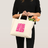 Mini Tote Bag Impression zèbre rose (Devant (produit))
