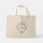 Mini Tote Bag Initiales de la mariée de cygne celtique irlandais (Dos)