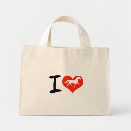 Mini Tote Bag J'adore les chevaux (Devant)
