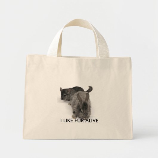 MINI TOTE BAG J'AIME LA VIE DE NOURRITURE (Devant)