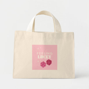 Mini Tote Bag Je me sens chanceuse, fille chanceuse, fille chanc
