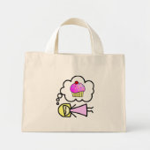 Mini Tote Bag Je rêve de cupcakes (Devant)