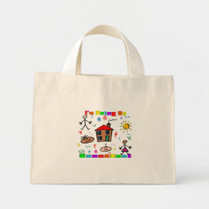 Mini Tote Bag Je vais à l'école maternelle
