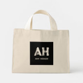 MINI TOTE BAG JOLI MONOGRAMME DE DEUX LETTRES BLANC NOM INITIALE (Dos)