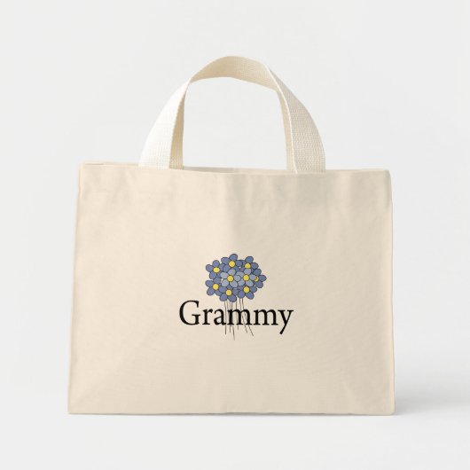 Mini Tote Bag Joli T-shirt bleu Grammy (Devant)