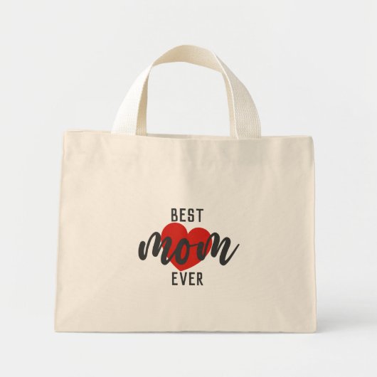 Mini Tote Bag Joli texte de conception Meilleure maman jamais av (Devant)