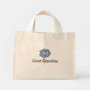 Mini Tote Bag Jolie fleur bleue T-shirt de l'arrière-grand-mère