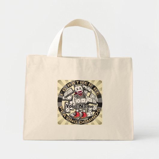 Mini Tote Bag Jouer aux dominos  (Devant)