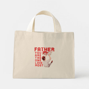 Mini Tote Bag Joyeuse fête des pères Lettre vintage et grand-pèr