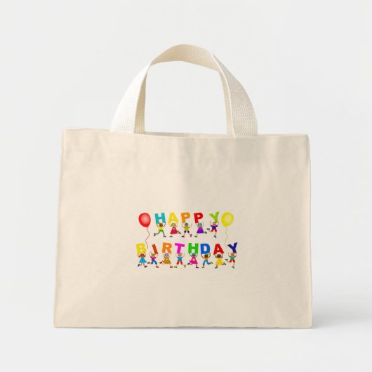 Mini Tote Bag Joyeux anniversaire (Devant)