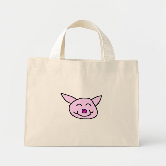 Mini Tote Bag Joyeux cochon (Devant)