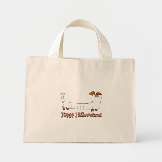 Mini Tote Bag Joyeux Halloweiner Dachshund (Devant)