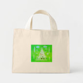 MINI TOTE BAG LA MUSÉE DE NOËL VERTE D'ARBRE BLANC (Devant)