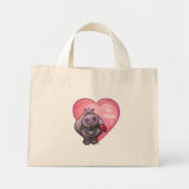 Mini Tote Bag La Saint-Valentin de l'hippopotame (Devant)